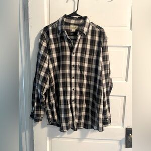 L.L.‎ Bean Flannel Shirt Mens Large Long Sleeve Scotch Plaid 100% Cotton